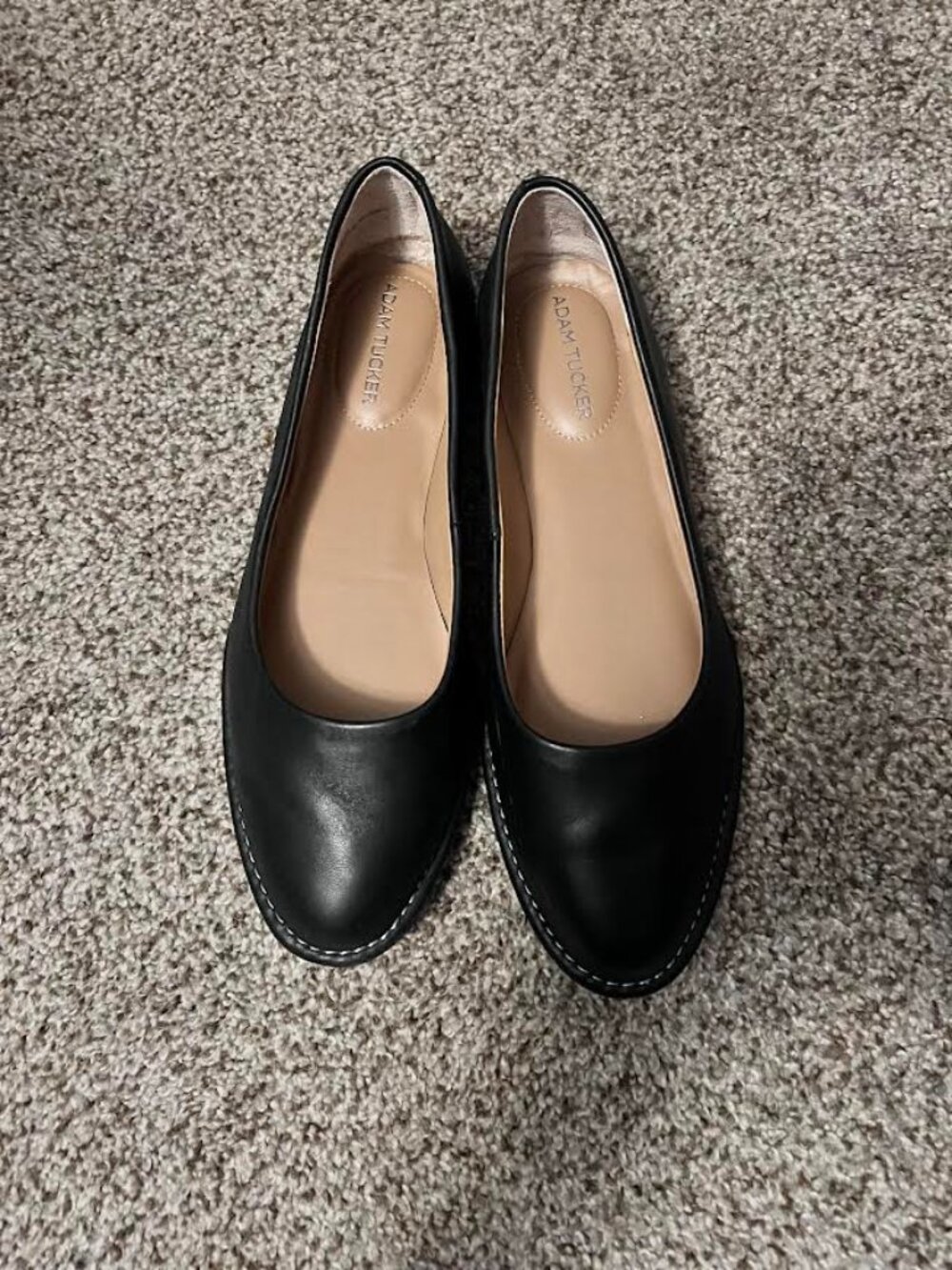 ADAM TUCKER GENUINE LEATHER "BLACK" FLAT (LIKE NEW) - SIZE 7.5M